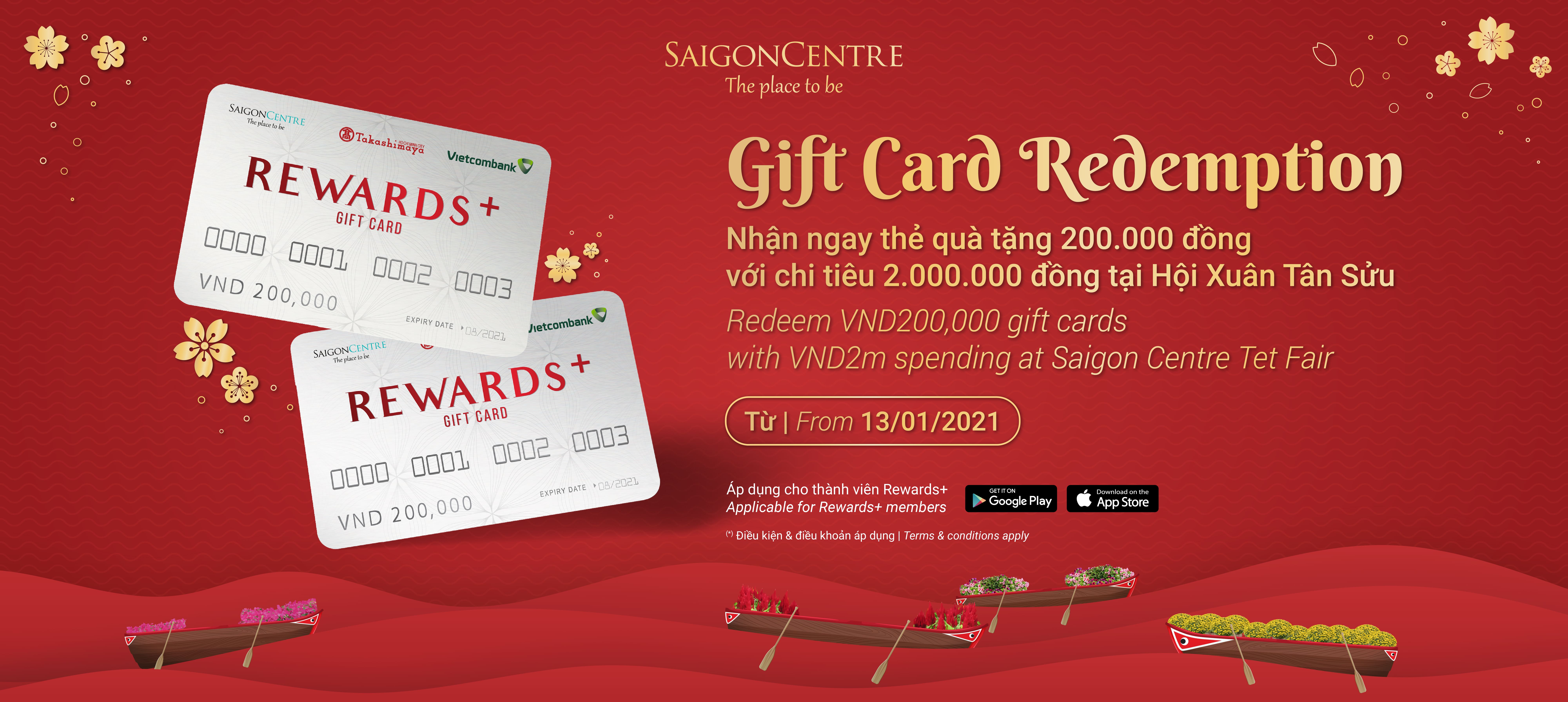 NHẬN THẺ QUÀ TẶNG 200K TẠI HỘI XUÂN TÂN SỬU SAIGON CENTRE